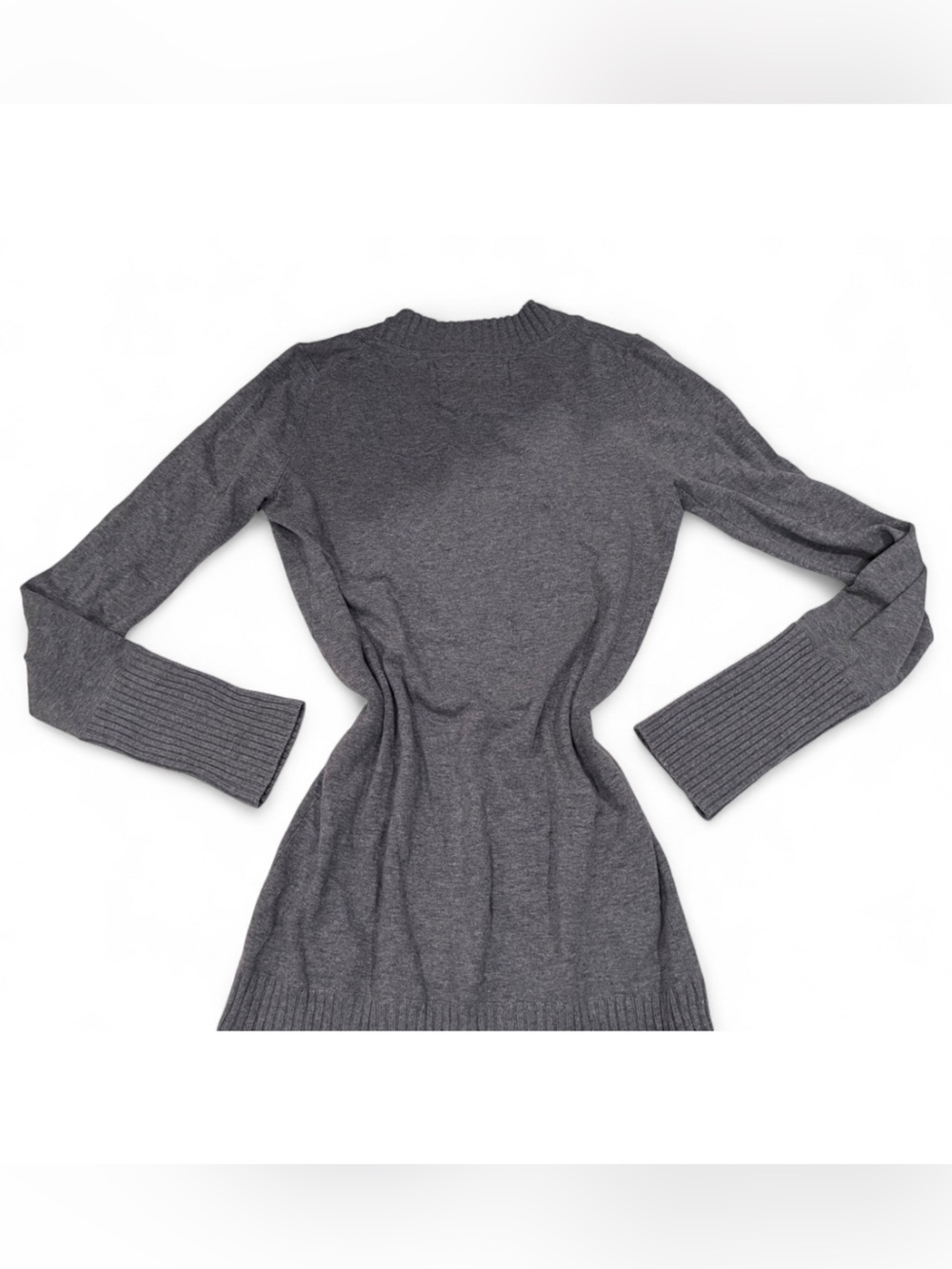 VTG American Eagle Outfitters Size Large Grey V-Neck Long Sleeve Sweater top - Picture 6 of 10